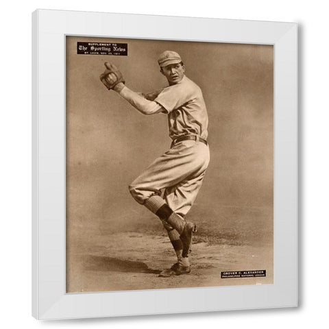 Grover C. Alexander, Philadelphia National League, 1880 White Modern Wood Framed Art Print by Leopold Morse Goulston Baseball Collection