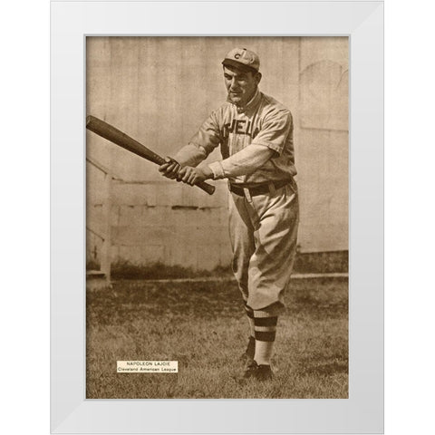 Napoleon Lajoie, Cleveland American League, 1880 White Modern Wood Framed Art Print by Leopold Morse Goulston Baseball Collection