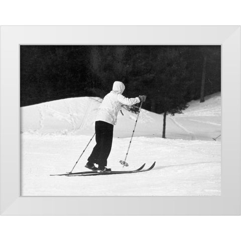 Winter Sports - Hanover, New Hampshire, 1936 White Modern Wood Framed Art Print by Rothstein, Arthur