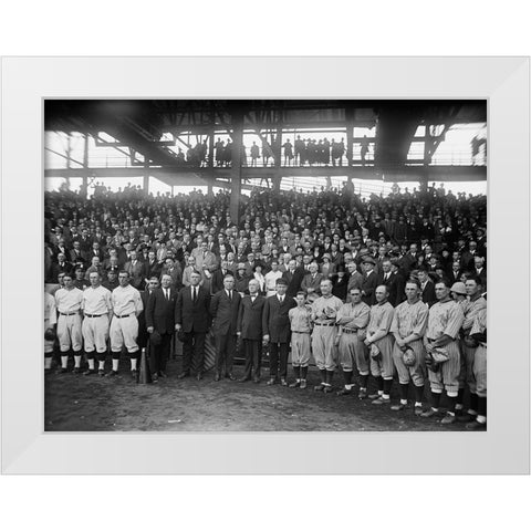 Washington Baseball - Teams and Spectators, 1924 White Modern Wood Framed Art Print by Harris and Ewing Collection (Library of Congress)