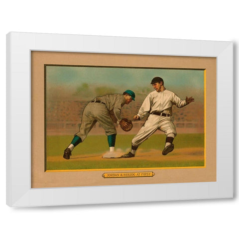 Jordan and Herzog at First White Modern Wood Framed Art Print by American Tobacco Company