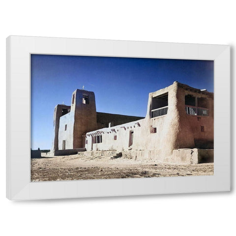 Church-Acoma Pueblo-New Mexico Color White Modern Wood Framed Art Print by Adams, Ansel