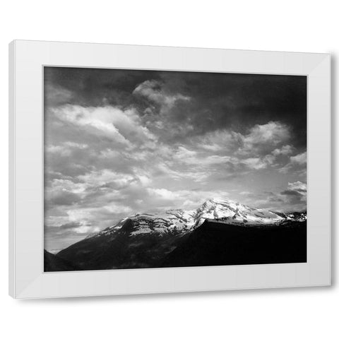 Heavens Peak, Glacier National Park, Montana - National Parks and Monuments, 1941 White Modern Wood Framed Art Print by Adams, Ansel