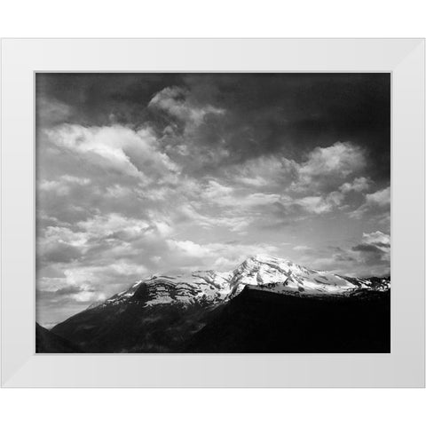 Heavens Peak, Glacier National Park, Montana - National Parks and Monuments, 1941 White Modern Wood Framed Art Print by Adams, Ansel
