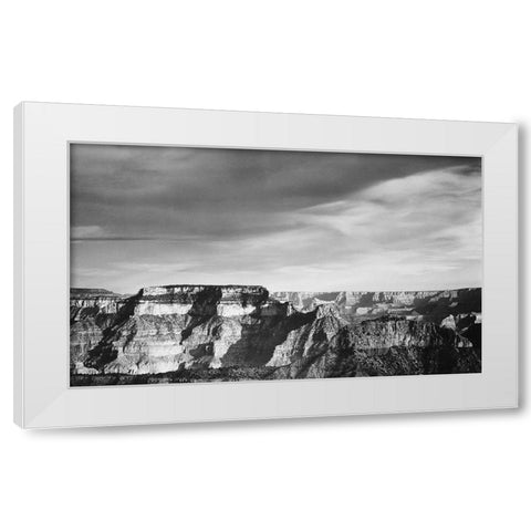 Grand Canyon from North Rim - National Parks and Monuments, 1940 White Modern Wood Framed Art Print by Adams, Ansel