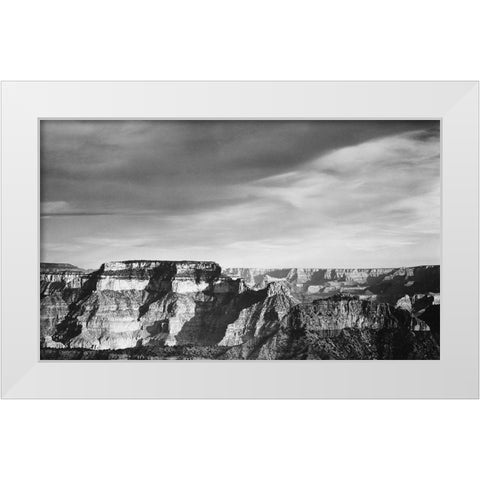 Grand Canyon from North Rim - National Parks and Monuments, 1940 White Modern Wood Framed Art Print by Adams, Ansel