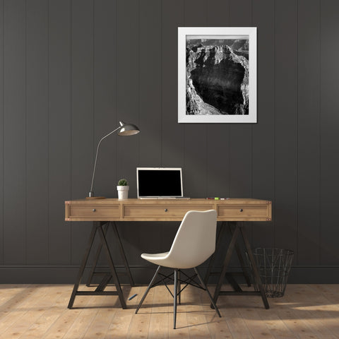 View from North Rim,  Grand Canyon National Park, Arizona, 1941 White Modern Wood Framed Art Print by Adams, Ansel