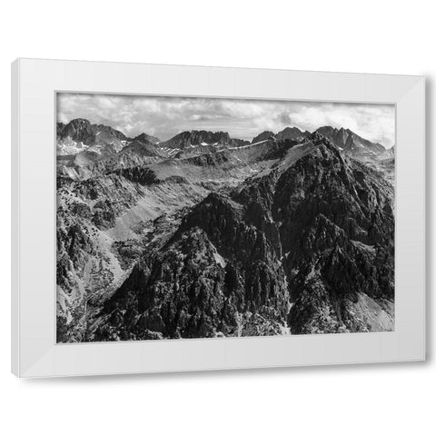 From Windy Point, Kings River Canyon, proposed as a national park, California, 1936 White Modern Wood Framed Art Print by Adams, Ansel