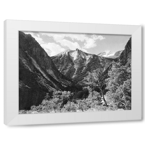 Paradise Valley, Kings River Canyon, proposed as a national park, California, 1936 White Modern Wood Framed Art Print by Adams, Ansel