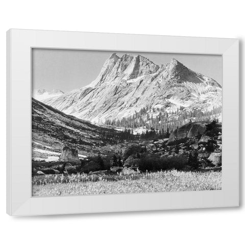 Boaring River, Kings Region, Kings River Canyon, proposed as a national park, California, 1936 White Modern Wood Framed Art Print by Adams, Ansel