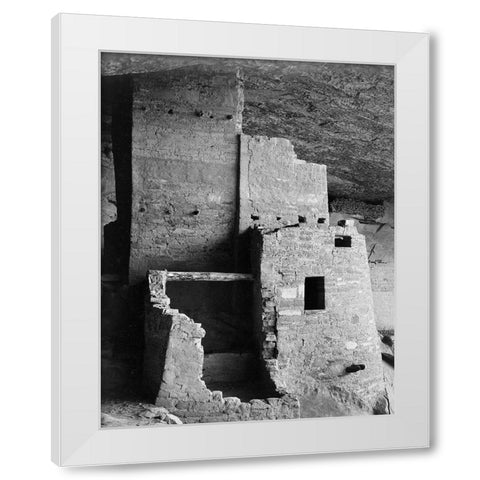 Close-up, Cliff Palace, Mesa Verde National Park, Colorado, 1941 White Modern Wood Framed Art Print by Adams, Ansel