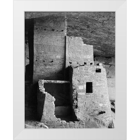 Close-up, Cliff Palace, Mesa Verde National Park, Colorado, 1941 White Modern Wood Framed Art Print by Adams, Ansel