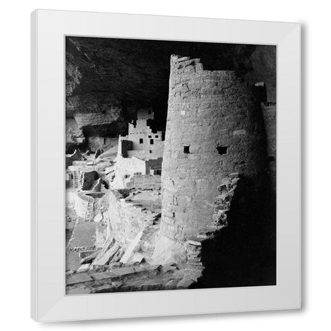 Cliff Palace, Mesa Verde National Park, Colorado, 1941 White Modern Wood Framed Art Print by Adams, Ansel
