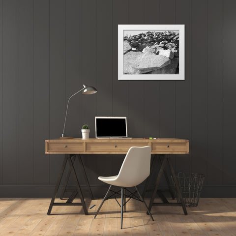 Moraine, Rocky Mountain National Park, Colorado, ca. 1941-1942 White Modern Wood Framed Art Print by Adams, Ansel