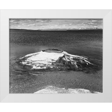 The Fishing Cone - Yellowstone Lake, Yellowstone National Park, Wyoming, ca. 1941-1942 White Modern Wood Framed Art Print by Adams, Ansel