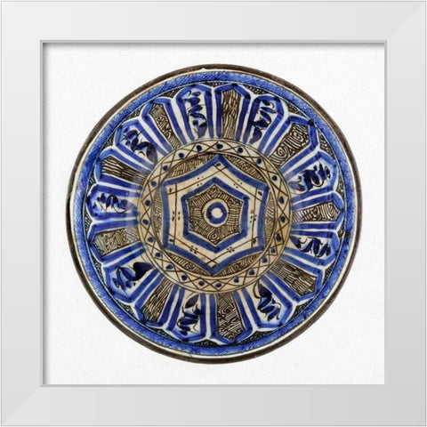 Blue and Black Painted Bowl White Modern Wood Framed Art Print by Unknown 16th Century Persian Artisan