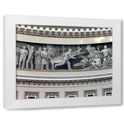 Wright Brothers frieze in U.S. Capitol dome, Washington, D.C. White Modern Wood Framed Art Print by Highmith, Carol