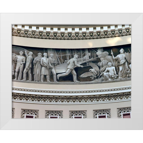 Wright Brothers frieze in U.S. Capitol dome, Washington, D.C. White Modern Wood Framed Art Print by Highmith, Carol