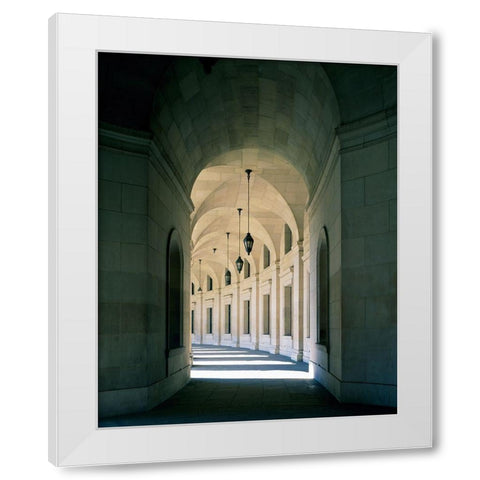 Arched architectural detail in the Federal Triangle located in Washington, D.C. White Modern Wood Framed Art Print by Highmith, Carol