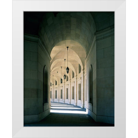 Arched architectural detail in the Federal Triangle located in Washington, D.C. White Modern Wood Framed Art Print by Highmith, Carol