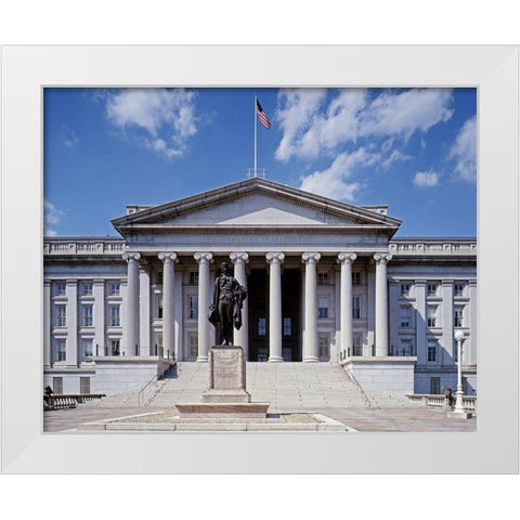 U.S. Treasury building, Washington, D.C. White Modern Wood Framed Art Print by Highmith, Carol