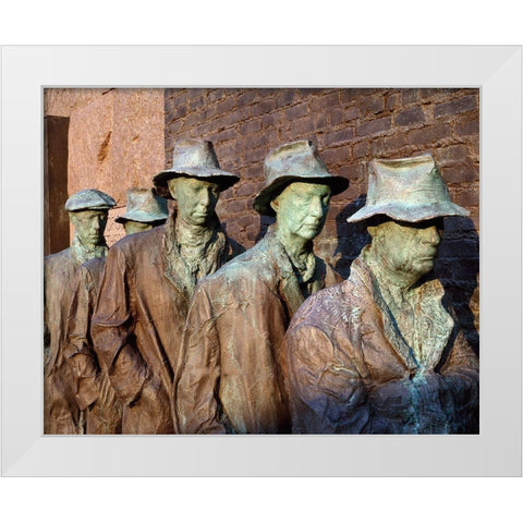 Breadline, F.D.R. Memorial, Washington, D.C. White Modern Wood Framed Art Print by Highmith, Carol