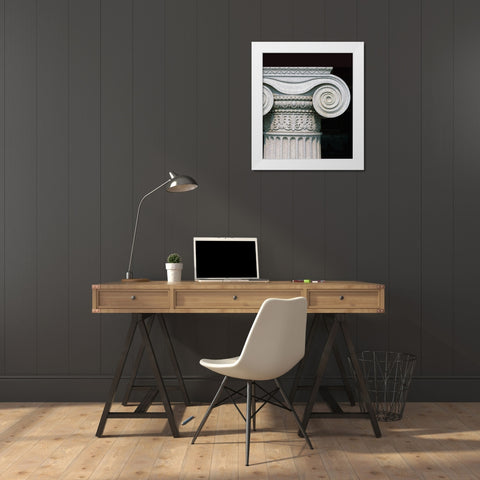 Column detail, U.S. Treasury Building, Washington, D.C. White Modern Wood Framed Art Print by Highmith, Carol