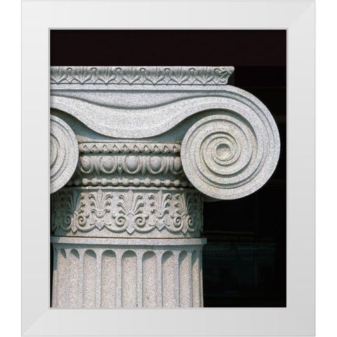 Column detail, U.S. Treasury Building, Washington, D.C. White Modern Wood Framed Art Print by Highmith, Carol