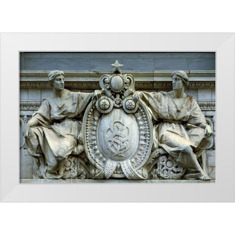 Architectural detail in Washington, D.C. White Modern Wood Framed Art Print by Highmith, Carol
