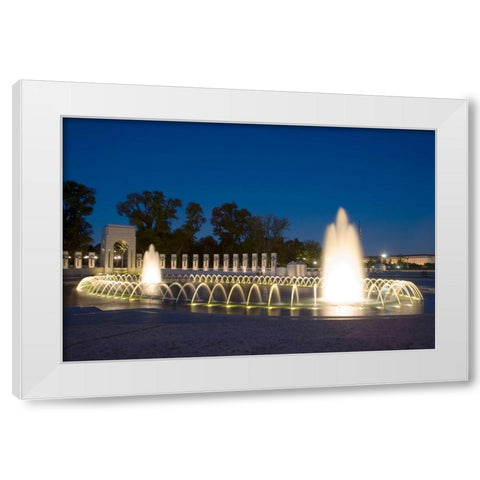 World War II Memorial Nigh), Washington, D.C. White Modern Wood Framed Art Print by Highmith, Carol