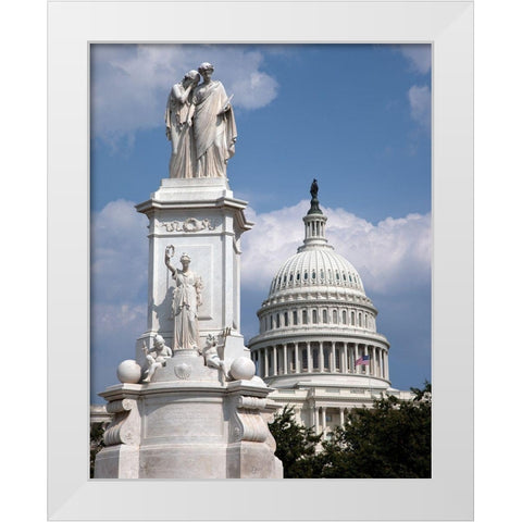 The Peace Monument located in Peace Circle on the grounds of the U.S. Capitol, First St. and Pennsyl White Modern Wood Framed Art Print by Highmith, Carol