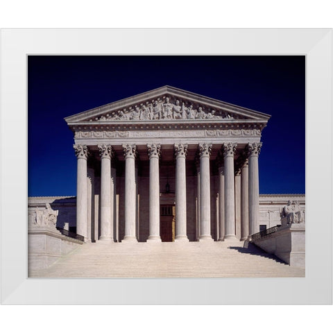 Supreme Court Building, Washington, D.C. White Modern Wood Framed Art Print by Highmith, Carol