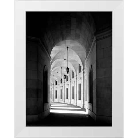 Arched architectural detail in the Federal Triangle located in Washington, D.C. - Black and White Va White Modern Wood Framed Art Print by Highmith, Carol