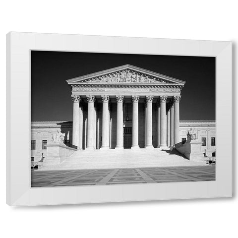 U.S. Supreme Court building, Washington, D.C. - Black and White Variant White Modern Wood Framed Art Print by Highmith, Carol