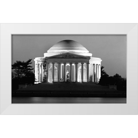 Jefferson Memorial, Washington, D.C. - Black and White Variant White Modern Wood Framed Art Print by Highmith, Carol