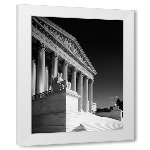 U.S. Supreme Court building, Washington, D.C. - Black and White Variant White Modern Wood Framed Art Print by Highmith, Carol