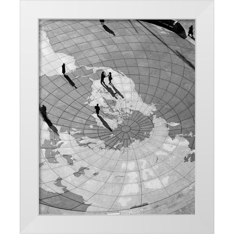 U.S. Navy Memorial, Washington, D. C. - Black and White Variant White Modern Wood Framed Art Print by Highmith, Carol