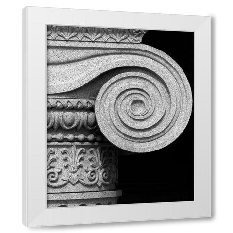 Column detail, U.S. Treasury Building, Washington, D.C. - Black and White Variant White Modern Wood Framed Art Print by Highmith, Carol