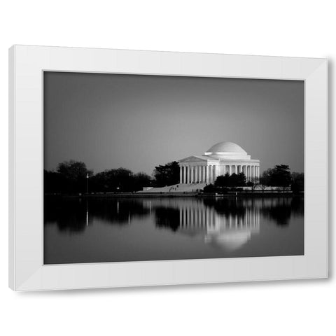 Jefferson Memorial, Washington, D.C. Number 2 - Black and White Variant White Modern Wood Framed Art Print by Highmith, Carol