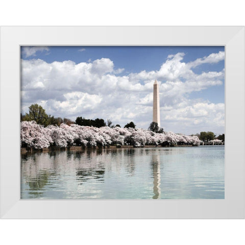 Washington Monument, Washington, D.C. - Vintage Style Photo Tint Variant White Modern Wood Framed Art Print by Highmith, Carol