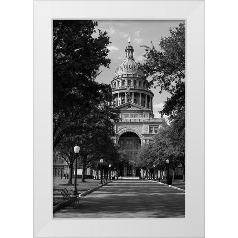 The Texas Capitol, Austin, Texas, 2014 - Black and White White Modern Wood Framed Art Print by Highmith, Carol