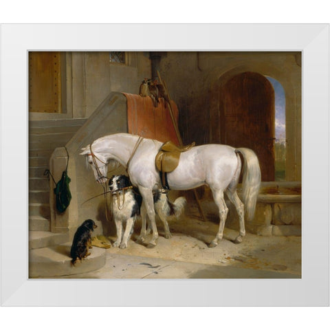 Favourites White Modern Wood Framed Art Print by Landseer, Sir Edwin Henry