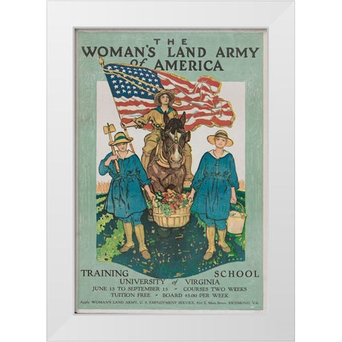 The Womans Land Army of America White Modern Wood Framed Art Print by Paus, Herbert