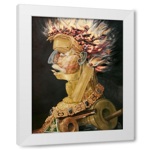 Fire White Modern Wood Framed Art Print by Arcimboldo, Giuseppe