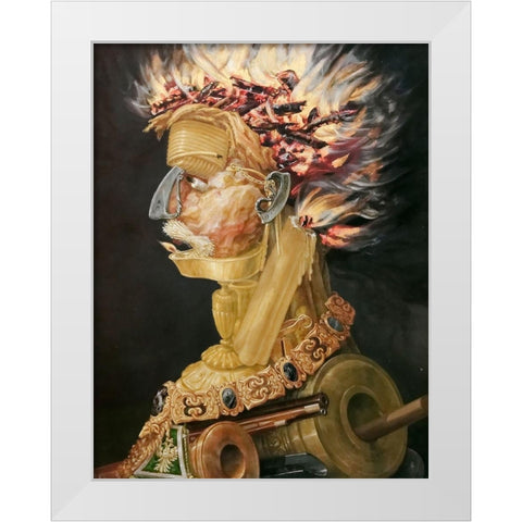 Fire White Modern Wood Framed Art Print by Arcimboldo, Giuseppe