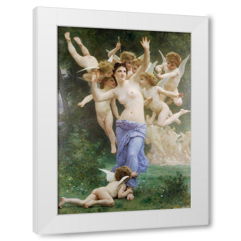 The Wasps Nest, 1892 White Modern Wood Framed Art Print by Bouguereau, William-Adolphe