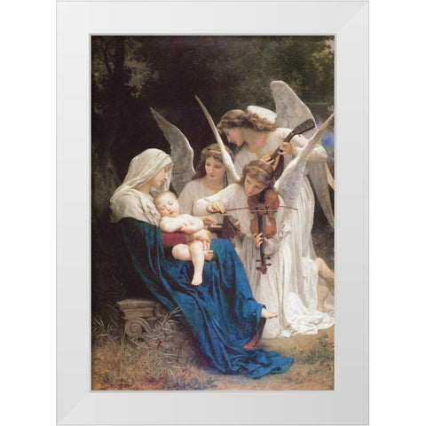 Song of the Angels, 1881 White Modern Wood Framed Art Print by Bouguereau, William-Adolphe