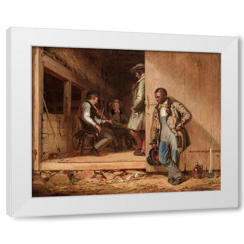 The Power of Music White Modern Wood Framed Art Print by Mount, William Sidney
