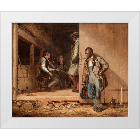 The Power of Music White Modern Wood Framed Art Print by Mount, William Sidney