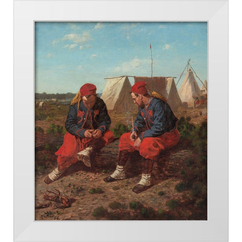 The Brierwood Pipe White Modern Wood Framed Art Print by Homer, Winslow